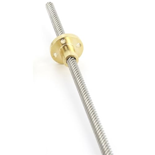 CYFANG Spindelsteigung Tr6x1 Trapezgewinde-Spindelschraube, 150 mm Länge, T6-Gewindespindelstange mit Messingmutter, 304-Edelstahl-Schraubstange Wellenmutter(Size:Lead 1mm) von CYFANG