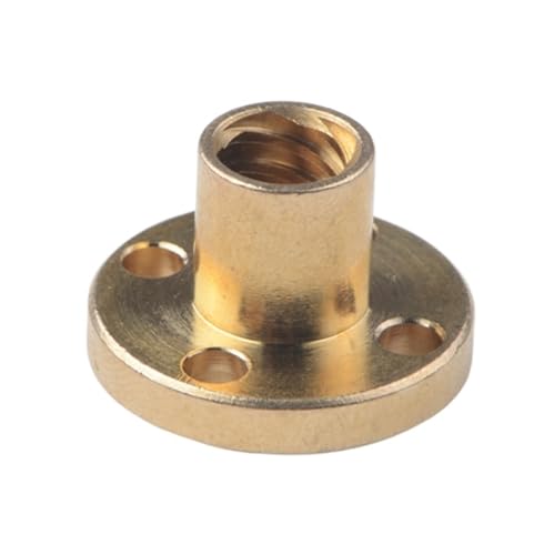 Spindelsteigung 6 Stück 8 mm Innenloch Messing Rundschraubenmutter T8 Leitspindelmutter 1 mm 2 mm Steigung Gewindeschraube Flanschmutter Trapezschraubenmutter Wellenmutter(TR8x1) von CYFANG