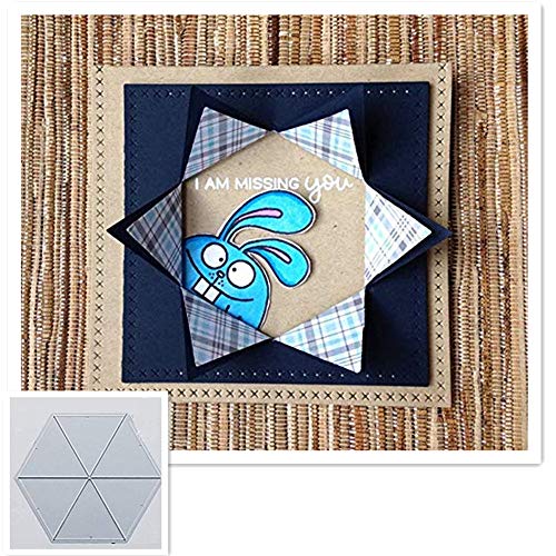 CYFUN DESIGN Sechseckige Metallschneidwerkzeuge für die Kartenherstellung Papierkarten Basteln von Schablonen Fotoalbum Dekoration DIY Scrapbooking Vorlage DIY Siegel von CYFUN DESIGN