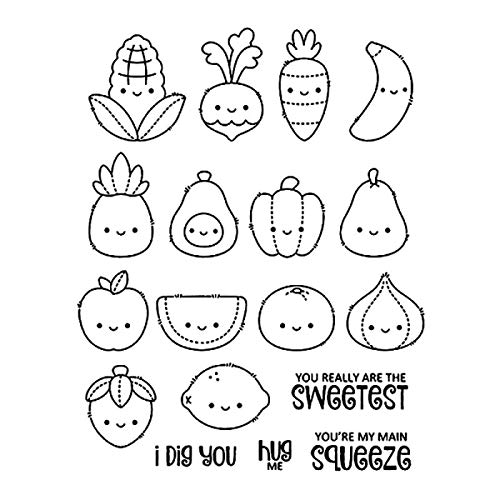 Hug Me Obst Apfel Banane Orange Avocado Erdbeer Gemüse Zwiebel Karotte Ich grabe dich Silikon Neue Stempel und Metall schneidwerkzeugset für Kartenherstellung und DIY Scrapbooking Kunsthandwerk von CYFUN DESIGN
