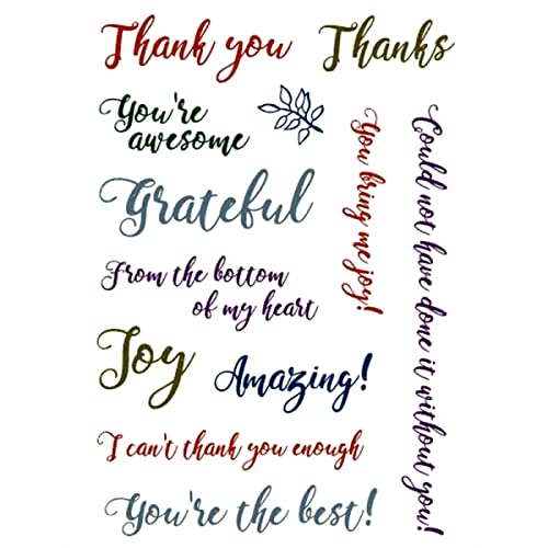 Thank You, Thanks Words Phrase Clear Stamp for Card Making DIY Scrapbooking Grateful, Joy,Amazing!You're the Best!You're awesome Words Transparent Silicone Seal Stamping Stempel for Paper Crafting von CYFUN DESIGN