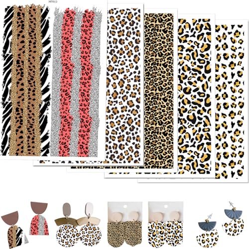 Transferpapier für Ohrringe, Schmuck, 5 Designs, 10 Blatt, Polymer-Ton-Transferpapier, wasserlösliche Aufkleberbögen für Ton-Ohrringe, Schmuckherstellung, 10 Stück Transferpapier für Ohrringe, Schmuck, 5 Designs, 10 Blatt, Polymer-Ton-Transferpapier, wasserlösliche Aufkleberbögen für Ton-Ohrringe, Schmuckherstellung, 10 Stück von CYFUN DESIGN