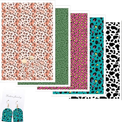 Transferpapier für Ohrringe, Schmuck, Leoparden-Designs, 10 Blatt Polymer-Ton, Transferpapier, wasserlösliche Aufkleberbögen für Ton-Ohrringe, Schmuckherstellung, 10 x 10 cm Transferpapier für Ohrringe, Schmuck, Leoparden-Designs, 10 Blatt Polymer-Ton, Transferpapier, wasserlösliche Aufkleberbögen für Ton-Ohrringe, Schmuckherstellung, 10 x 10 cm von CYFUN DESIGN