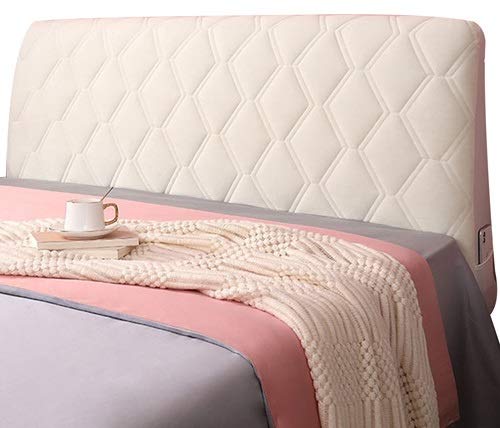 Bett Kopfteil Bezug Hussen, Staubdicht Bettkopfteil Hussen Elastische Dehnbare All-Inclusive Staubdichte Abdeckung für Schlafzimmer Bett Dekor (Color : Beige, Size : 160cm) von uyeoco