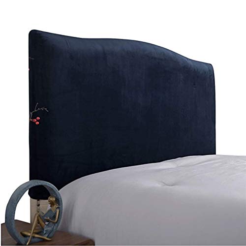 Bettkopfteil Hussen Kopfteilbezug Bett Kopfteil Bezug, Weicher Strecken Samtstoff Staubdicht, Staubdichte Schutzhülle für gepolsterte Schlafzimmer Kopfteil (Color : Blue, Size : 200-210cm) von CYHLG