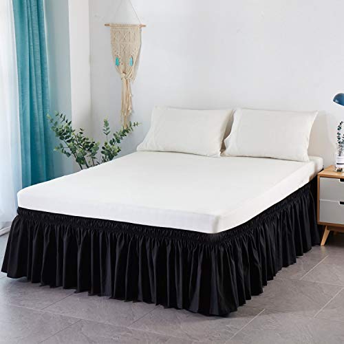 Bettrock mit Rüschen Weiß/Beige/Grau Elastischer,seidig weich und faltenfrei, klassischer, stilvoller Look in Ihrem Schlafzimmer (Color : White, Size : 120 * 200+38cm) von uyeoco