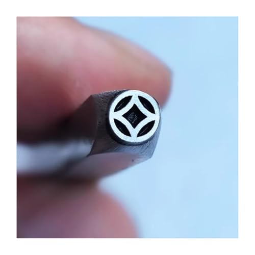 CYHTYM Schlagzahlen Metalldesign-Stanzsiegel, 5 mm DIY-Werkzeug aus Kohlenstoffstahl für Schmuck, Metallhandwerk, Metallschmieden(Pattern 4) von CYHTYM
