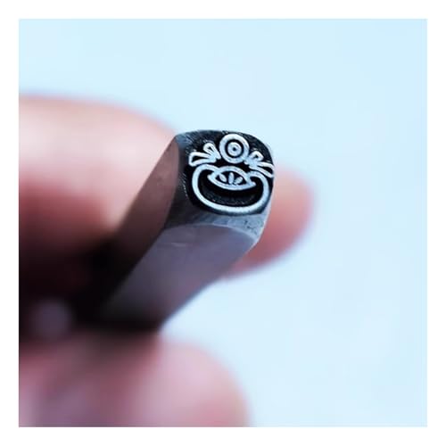 CYHTYM Schlagzahlen Metalldesign-Stanzsiegel, 5 mm DIY-Werkzeug aus Kohlenstoffstahl für Schmuck, Metallhandwerk, Metallschmieden(Pattern16) von CYHTYM