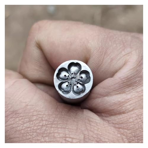 CYHTYM Schlagzahlen Metallstempel-Designstempel, kreative Kirschblüten- und Pflaumenblütenmuster, handgeschnitzte Schmuckherstellung(Plum Blossoms,8mm) von CYHTYM
