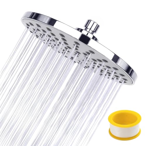 CYILIUEN Schwenkbarer Sprühwinkel Überkopfbrause 8 Zoll Standard 1/2 Zoll BSPT Anschluss Regendusche Duschkopf Chrom Optik von CYILIUEN