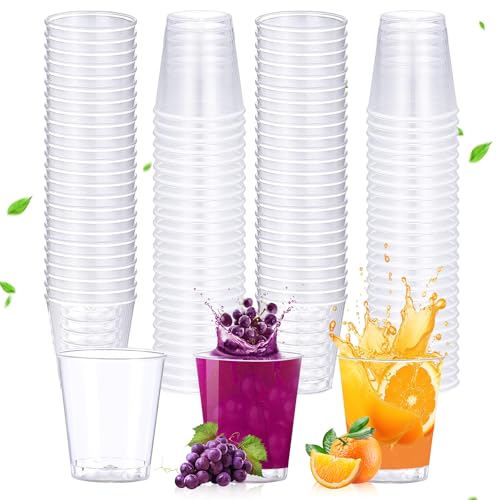 CYIOU 200 Stücke Schnapsgläser Plastik 50ml/5cl Plastikbecher Wiederverwendbar Plastik Shotgläser aus PS Material für Verkostung Partys Weihnachten Supermarkt-Probierbecher (Transparent) von CYIOU