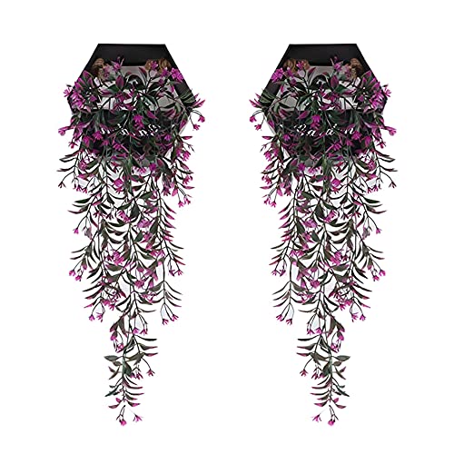 CYIOU 2Pcs künstliche Pflanze hängend efeu künstlich Gefälschte Ivy für Topf Balkon Draußen Garten Hochzeit Wand Deko (Rot) von CYIOU