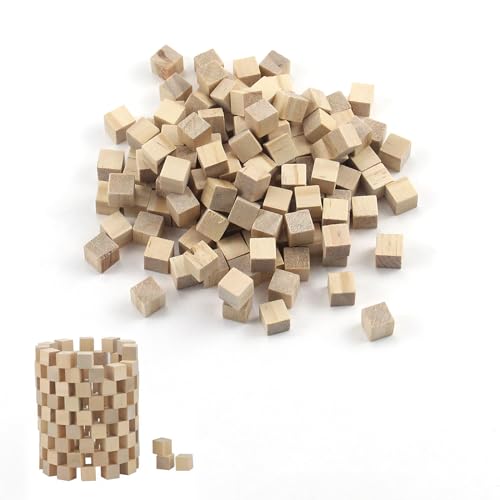 CYIOU 400 Stück Holzwürfel 10x10x10mm Holzwürfel Blanko Glatt Kleine Holzwürfel Blanko für DIY Malen Handwerk Dekoration Zahlen Bausteine Spielsteine Puzzle von CYIOU