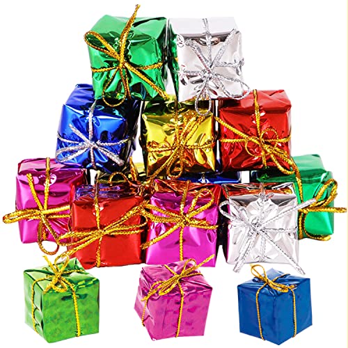 CYIOU 48pcs Geschenkbox für Christbaumschmuck Mini Geschenkboxen Weihnachtsbaumschmuc Innen und Außendekoration Passend zu Weihnachten (Farbe) von CYIOU