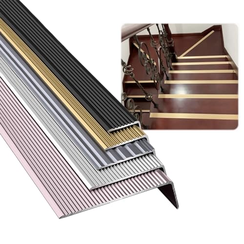 Anti-Rutsch-Treppenkantenprofil, Aluminium-Treppen- und Eckkantenverkleidung, mehrfarbig, mehrere Größen(Black,W 70mm) von CYJAZNHH