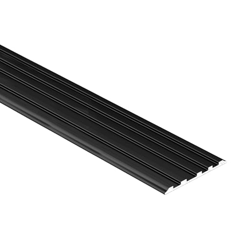 Anti-Rutsch-Treppenkantenprofil, Aluminium-Treppenrampen-Traktionsstreifen, mehrfarbig, 90 x 4–5 cm(Black,90x4cm) von CYJAZNHH