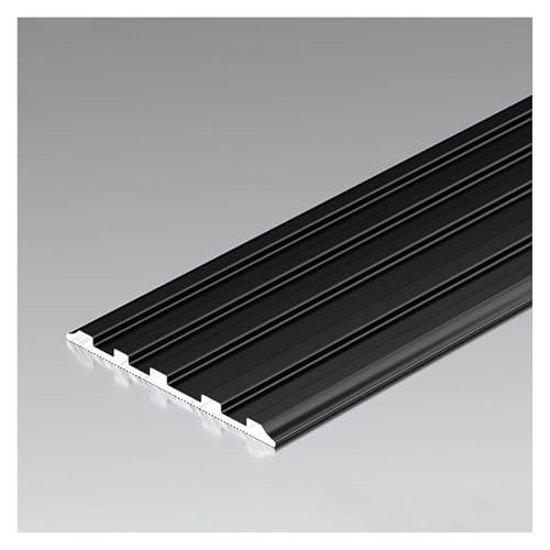 Anti-Rutsch-Treppenkantenprofil, Treppenkanten-Kantenverkleidung aus Aluminium, mehrfarbig, 90 x 4–5 cm(Black,90x4cm) von CYJAZNHH