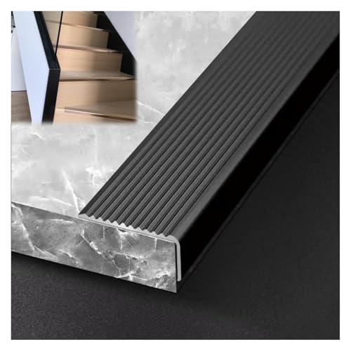 Anti-Rutsch-Treppenkantenprofil, Treppenkanten-Übergangsstreifen, Kantenschutz, Formteil, 90 cm, Aluminiumlegierung, mehrfarbig, mehrere Größen(Black,W50 x H30mm) von CYJAZNHH