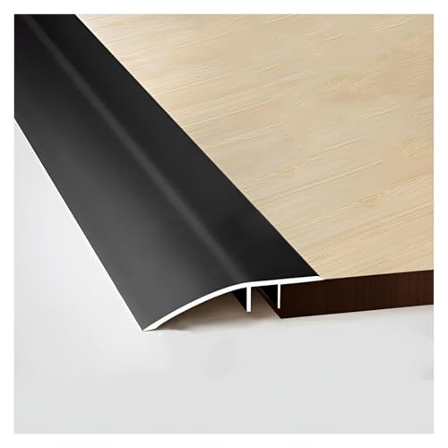 Bodenübergangsleisten, Aluminium-Bodenübergangsstreifen, Mehrfarbig, 4,3 cm x 90 cm/120 cm, for einen Höhenabstand von 0,7–1,5 cm(Black,90cm) von CYJAZNHH
