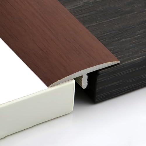 Bodenübergangsleisten, Selbstklebende PVC-T-Form, 3,8 cm Breite, Schwellen-Bodenübergangsleiste, Mehrfarbig, 90 cm/130 cm(Light Walnut,130cm) von CYJAZNHH