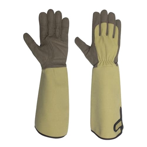 CYJAZNHH Gartenhandschuhe aus Segeltuch in Ellenbogenlänge for Graben, Pflanzen und Beschneiden in mehreren Größen(Small) von CYJAZNHH