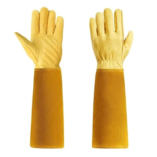 CYJAZNHH Gartenhandschuhe for Rosenschnitt, Ziegenleder, Gelb, mehrere Größen(Large) von CYJAZNHH