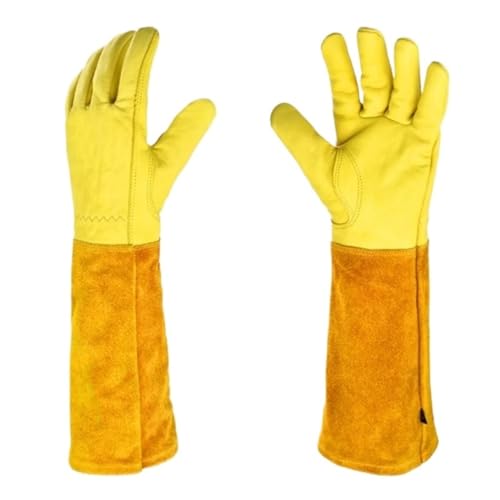 CYJAZNHH Gartenschweißhandschuhe Dornen- und Flammenschutz Langer Unterarm Gelb(X-Large) von CYJAZNHH