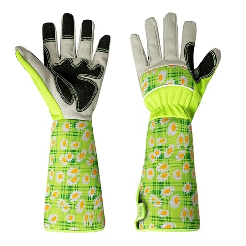 CYJAZNHH Rosenschnitt-Gartenhandschuhe, Durchstichschutz, verstellbares Handgelenk, mehrfarbig(Green) von CYJAZNHH