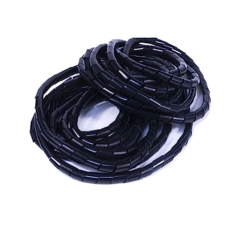 CYJAZNHH Spiral-PE-Kabelwickelband, Schwarz/Weiß, 4–30 mm Durchmesser, 1–10 m Länge(Black,6MM-5METERS) von CYJAZNHH