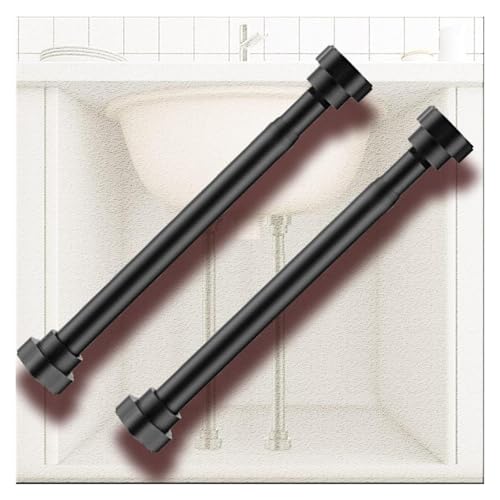 CYJAZNHH Verstellbare Spülbeckenhalterungen, schwarzer Edelstahl, mehrere Größen, 1er- oder 2er-Pack(2*Height 55 85cm(21.6" 33.5")) von CYJAZNHH