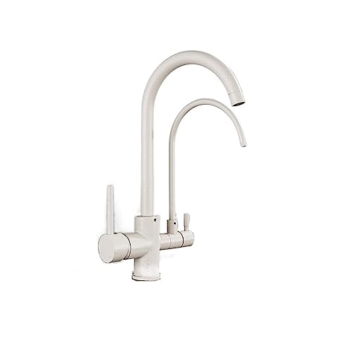 Küchenarmatur, Doppelgriff Pull-Out Trinkwasser Küchenarmatur Heiß und Kalt Multicolor(Beige B) von CYJAZNHH