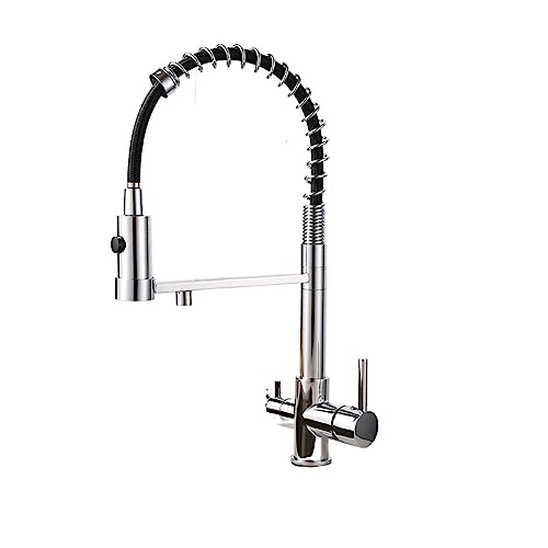 Küchenarmatur, Pull-Down-Wasserfilter Küchenarmatur Einhandgriff drehbar kalt heiß Multicolor(Chrome-b) von CYJAZNHH