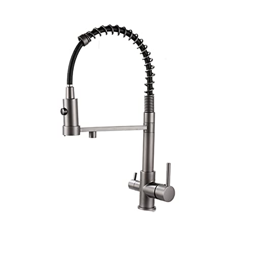 Küchenarmatur, Pull-Down-Wasserfilter Küchenarmatur Einhandgriff drehbar kalt heiß Multicolor(Gray-b) von CYJAZNHH