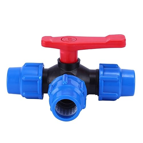 CYJAZNHH PVC PE Schnellverbindung, Kugelhahn-Absperrventil, 20–63 mm PE-Rohr, Schnellverbindung, Dreiwege-Kugelhahn, PVC-T-förmige Kompressionsverbindung for Wasserrohre (Größe: 63 mm) (Size : 63mm) von CYJAZNHH