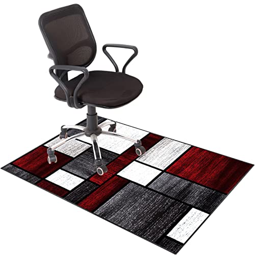 Stuhlmatten für Harte Böden,. Büro Gaming Bodenschutz Stuhl Matte for Teppichboden Hartholz Multicolor Mehrere Größen(F,100 x 140 cm) von CYJAZNHH