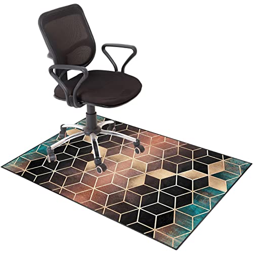 Stuhlmatten für Harte Böden,. Büro Gaming Bodenschutz Stuhl Matte for Teppichboden Hartholz Multicolor Mehrere Größen(H,120 x 140 cm) von CYJAZNHH