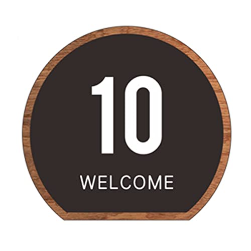 Tischnummern, 1 STÜCKE Massivholz Edelstahl Tisch Zahlen Rund Bevel Mehrere Größen 3 Zoll(10) von CYJAZNHH