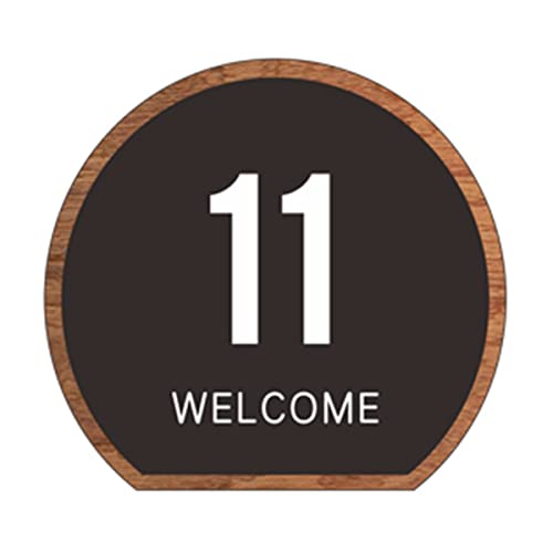 Tischnummern, 1 STÜCKE Massivholz Edelstahl Tisch Zahlen Rund Bevel Mehrere Größen 3 Zoll(11) von CYJAZNHH