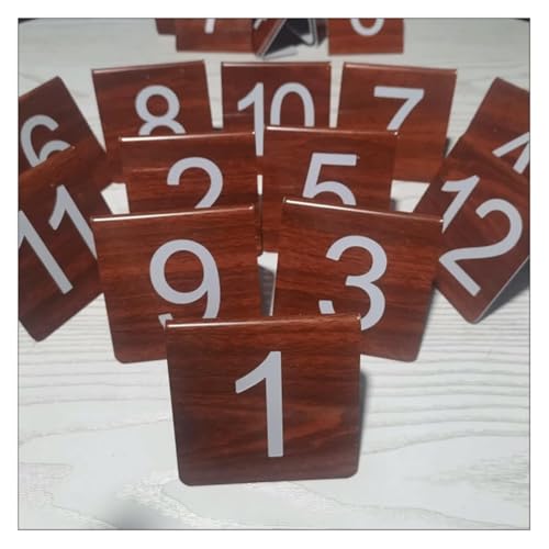 Tischnummern, 3D-ABS-Tischnummern, V-Form, L-Form, 2,9 Zoll, Holzmaserung, mehrere Größen(Woodgrain V-shape,1-40) von CYJAZNHH