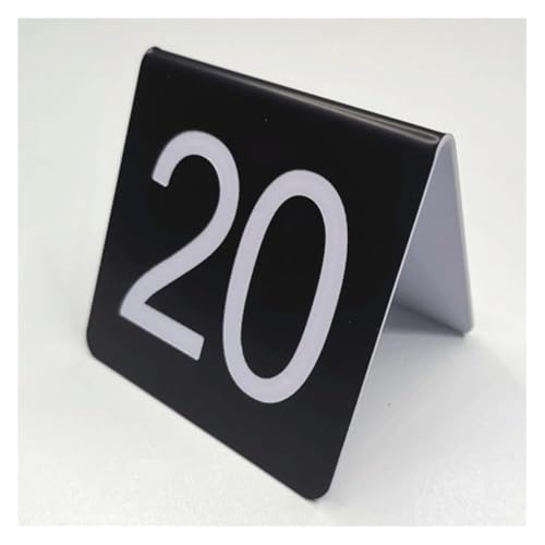 Tischnummern, ABS Plastiktischnummern verdoppeln mit Seiten versehenes Tented Concave Down 2,9 Zoll-Satz(Black,41-50) von CYJAZNHH