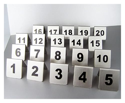 Tischnummern, Edelstahl Tisch Nummer Set Zelt Stil 5x5x5cm 2x2x2inch(61-70) von CYJAZNHH