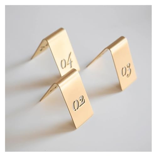 Tischnummern, Messing Tischnummern Zeltplatte 3,5x6,5cm 5er Pack(6-10) von CYJAZNHH