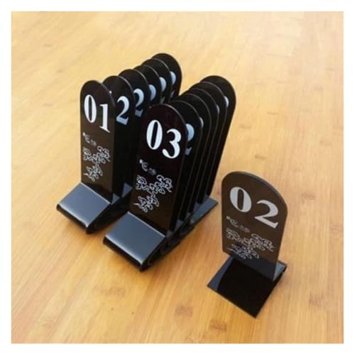 Tischnummern, Tischnummern-Set aus Acryl, Schwarz, 2,4 x 2,7 x 7,1 Zoll(1-50) von CYJAZNHH