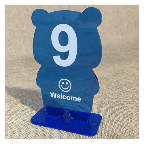 Tischnummern, Tischnummern aus Acryl in Bärenform, 10er- oder 20er-Pack, 10 cm x 16 cm, mehrfarbig(Blue-Number 1-20) von CYJAZNHH