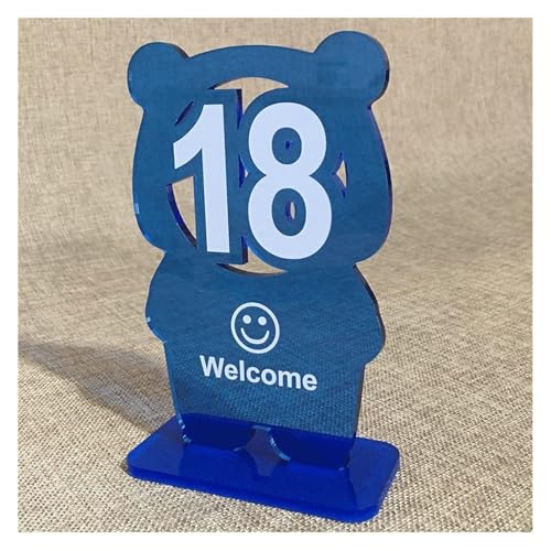 Tischnummern, Tischnummern aus Acryl in Bärenform, 10er- oder 20er-Pack, 10 cm x 16 cm, mehrfarbig(Green Cutout-Number 1-10) von CYJAZNHH