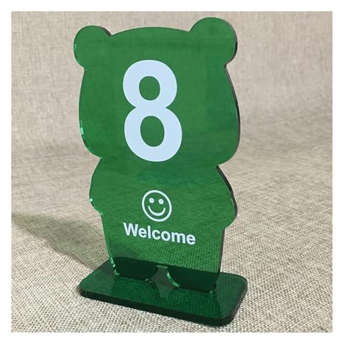 Tischnummern, Tischnummern aus Acryl in Bärenform, 10er- oder 20er-Pack, 10 cm x 16 cm, mehrfarbig(Green-Number 1-20) von CYJAZNHH