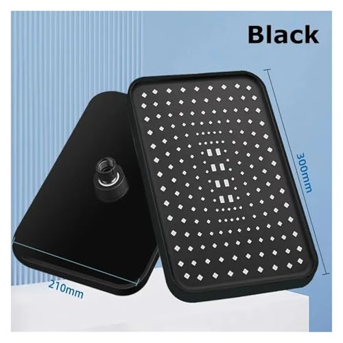 CYJOREYT Kompatibel mit 14 Zoll Hochdruck-Top-Spray-Regenduschkopf, größerer Durchfluss, Supercharge-Regenduschkopf, 360° schwenkbar, wassersparend(Black) von CYJOREYT