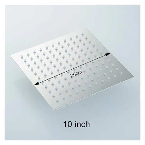 CYJOREYT Kompatibel mit BAKALA Round & Square 8/10/12 Zoll Edelstahl-Duschkopf Badezimmer Dusche Wasserhahn Kopf Regen Ultradünner Duschkopf LC1010(Blue) von CYJOREYT