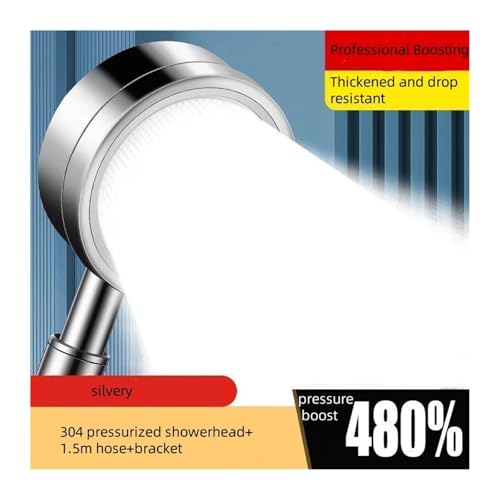 CYJOREYT Kompatibel mit Duschkopf 304 Edelstahl-Duschkopf Hochdruck-Wasserhahn Mijia-Duschset Intelligente Badezimmerartikel Duschzubehör(Silver 4) von CYJOREYT