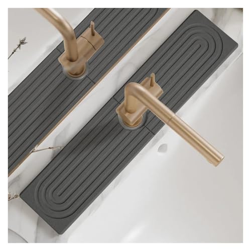 CYJOREYT Kompatibel mit Küchenspülen-Schutzmatten, Kieselgur-Schnelltrocknungsmatten for Küchentheken, super saugfähig, verhindert Feuchtigkeitsansammlungen(Black) von CYJOREYT